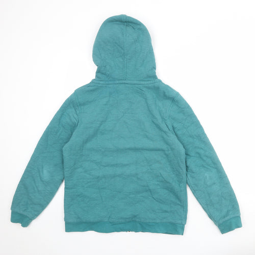 White Stuff Womens Green Cotton Full Zip Hoodie Size 12 Zip