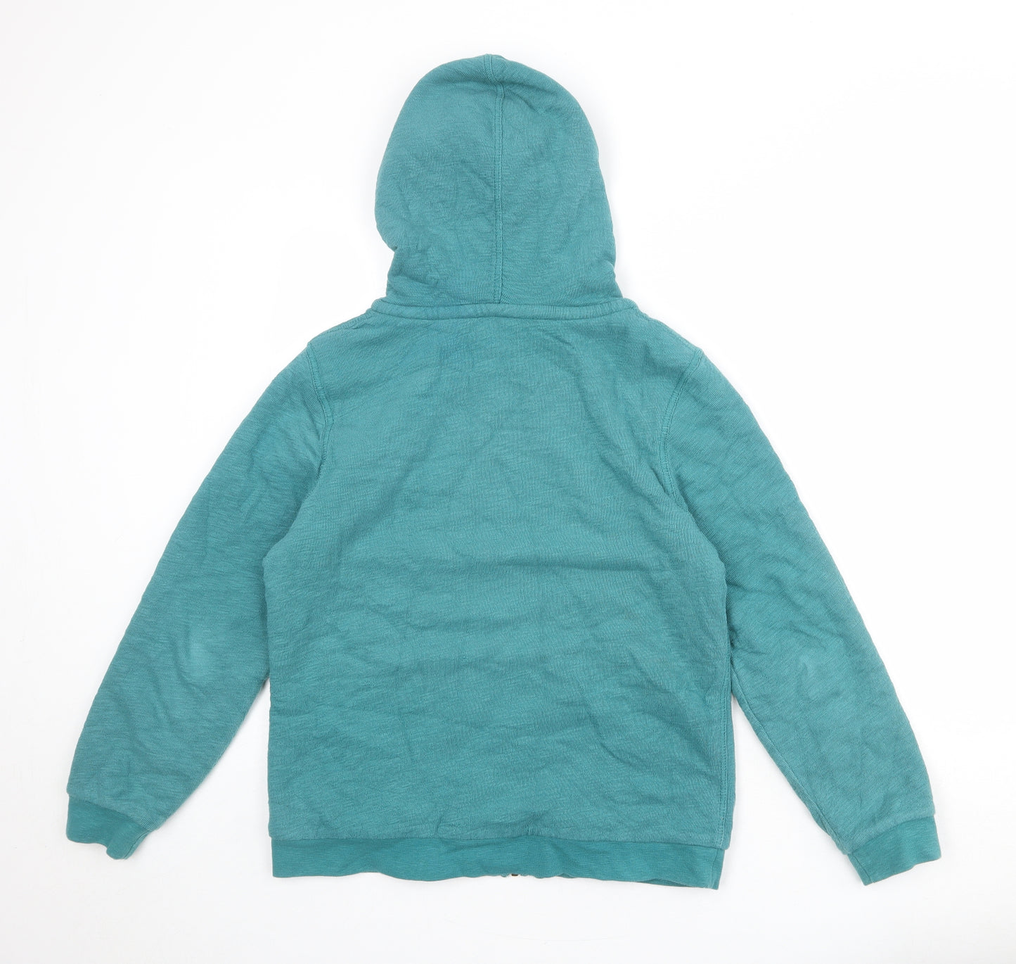 White Stuff Womens Green Cotton Full Zip Hoodie Size 12 Zip
