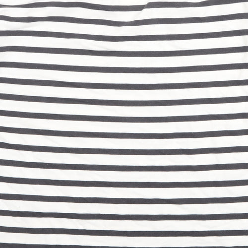 NEXT Girls White Striped 100% Cotton Pullover Sweatshirt Size 11 Years Pullover