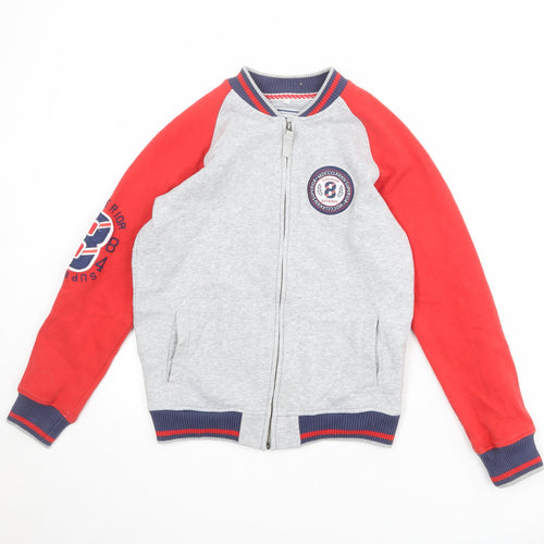 Marks and Spencer Boys Multicoloured Colourblock Cotton Full Zip Sweatshirt Size 11-12 Years Zip