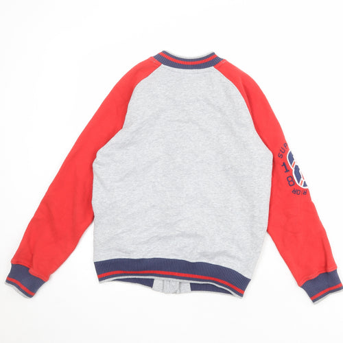 Marks and Spencer Boys Multicoloured Colourblock Cotton Full Zip Sweatshirt Size 11-12 Years Zip