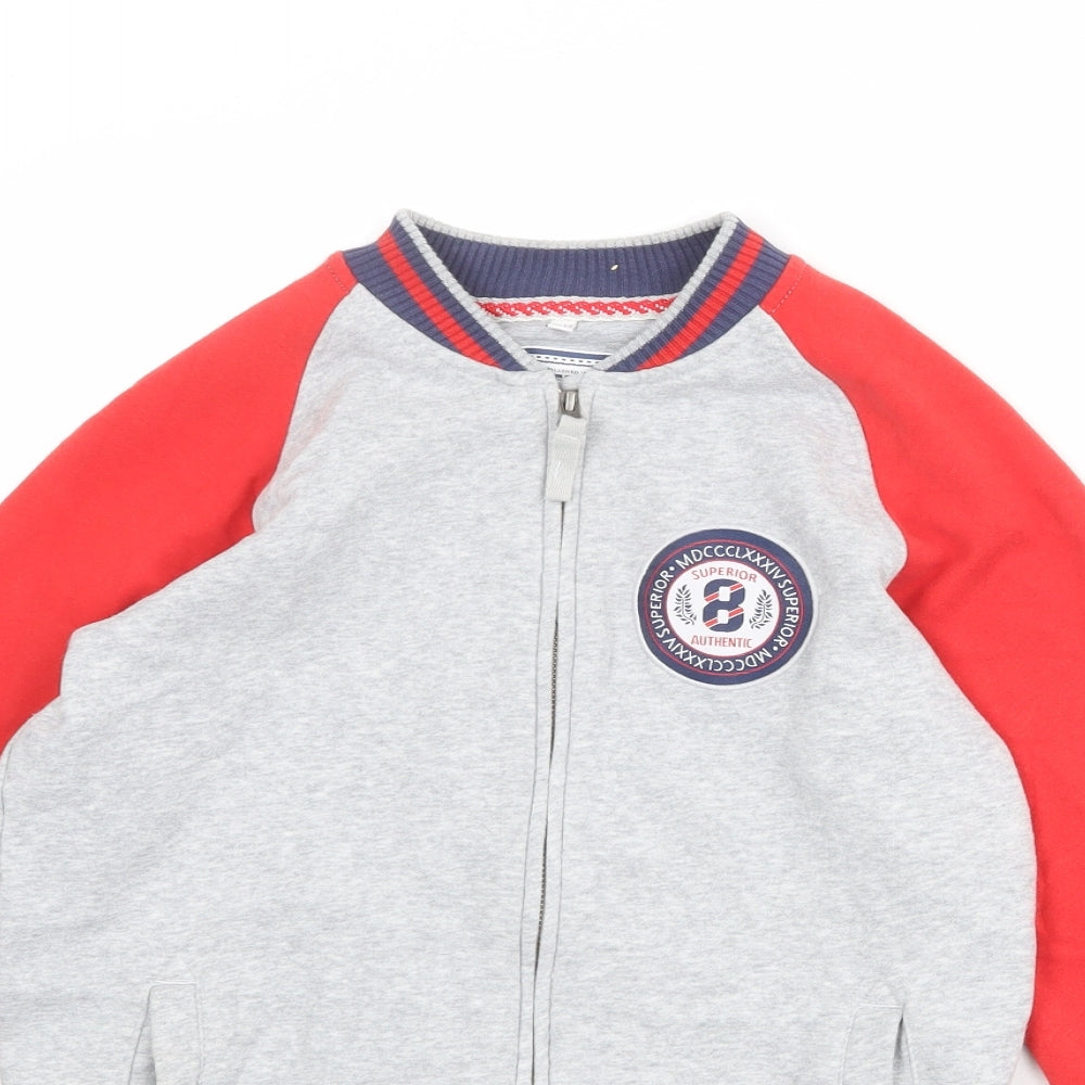 Marks and Spencer Boys Multicoloured Colourblock Cotton Full Zip Sweatshirt Size 11-12 Years Zip