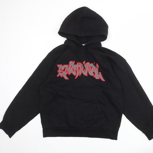 Weekday Mens Black Cotton Pullover Hoodie Size XS