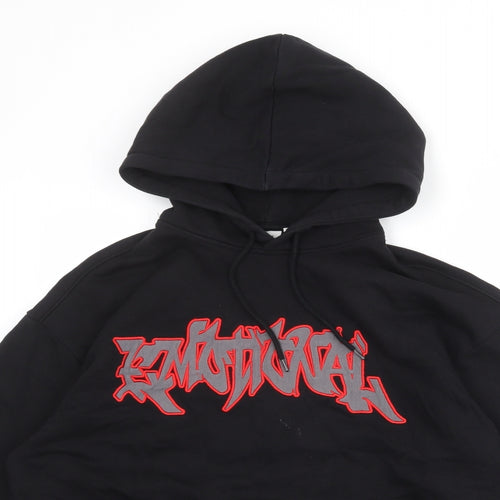Weekday Mens Black Cotton Pullover Hoodie Size XS