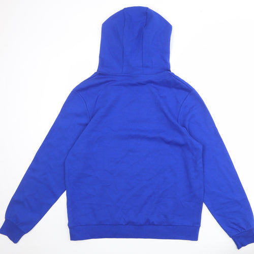 Unlike Humans Mens Blue Cotton Pullover Hoodie Size L