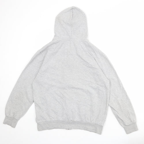 JCM Mens Grey Cotton Full Zip Hoodie Size M