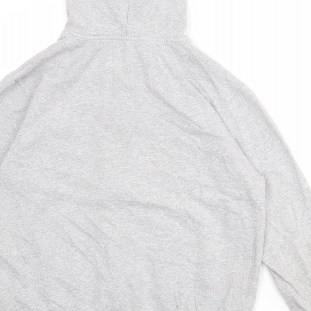 JCM Mens Grey Cotton Full Zip Hoodie Size M