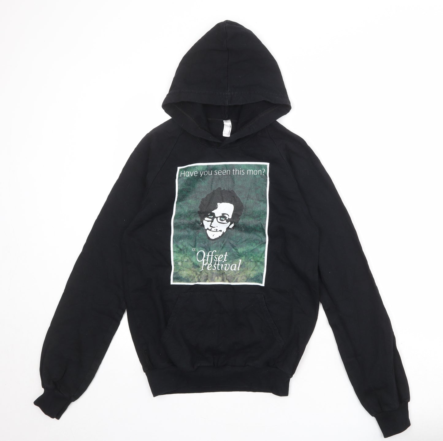 American Apparel Womens Black 100% Cotton Pullover Hoodie Size S Pullover