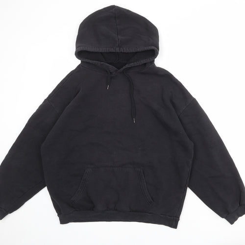 PRETTYLITTLETHING Womens Black Cotton Pullover Hoodie Size M Pullover