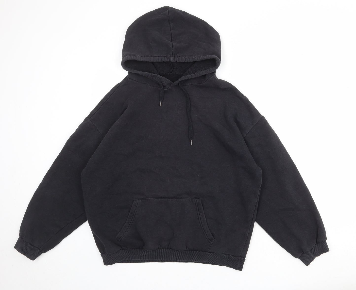 PRETTYLITTLETHING Womens Black Cotton Pullover Hoodie Size M Pullover