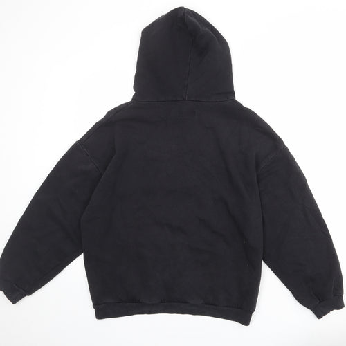 PRETTYLITTLETHING Womens Black Cotton Pullover Hoodie Size M Pullover