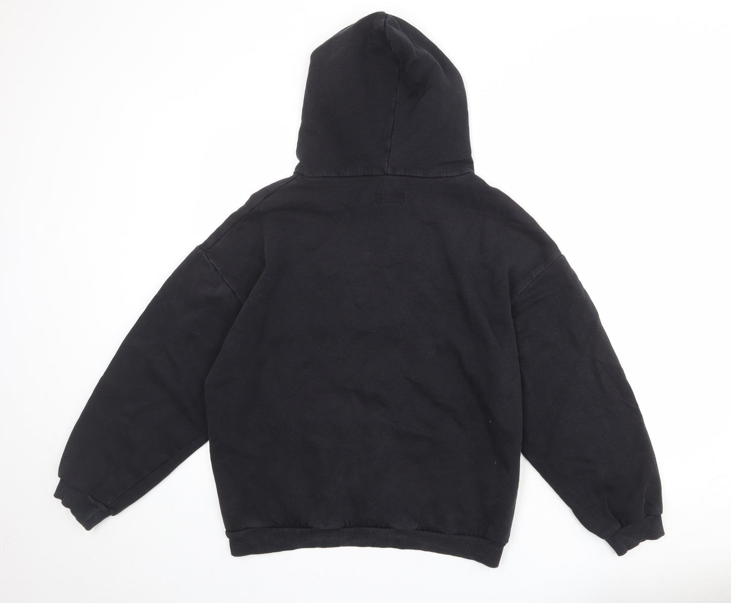 PRETTYLITTLETHING Womens Black Cotton Pullover Hoodie Size M Pullover