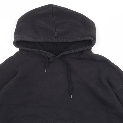 PRETTYLITTLETHING Womens Black Cotton Pullover Hoodie Size M Pullover