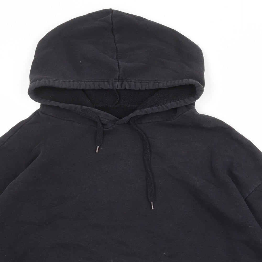 PRETTYLITTLETHING Womens Black Cotton Pullover Hoodie Size M Pullover