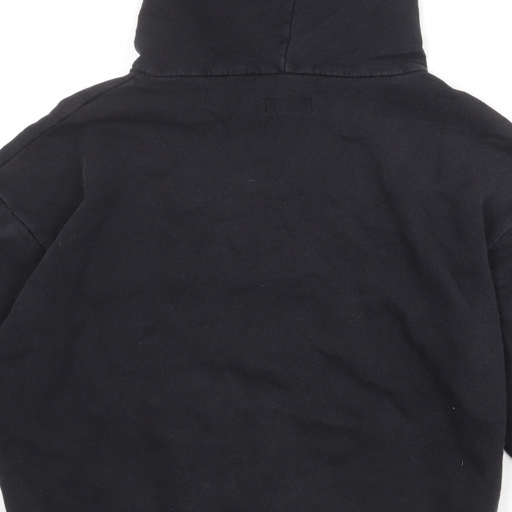 PRETTYLITTLETHING Womens Black Cotton Pullover Hoodie Size M Pullover