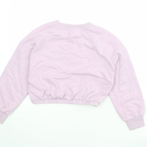NEXT Girls Purple Cotton Pullover Sweatshirt Size 9 Years Pullover - Anything is Possible
