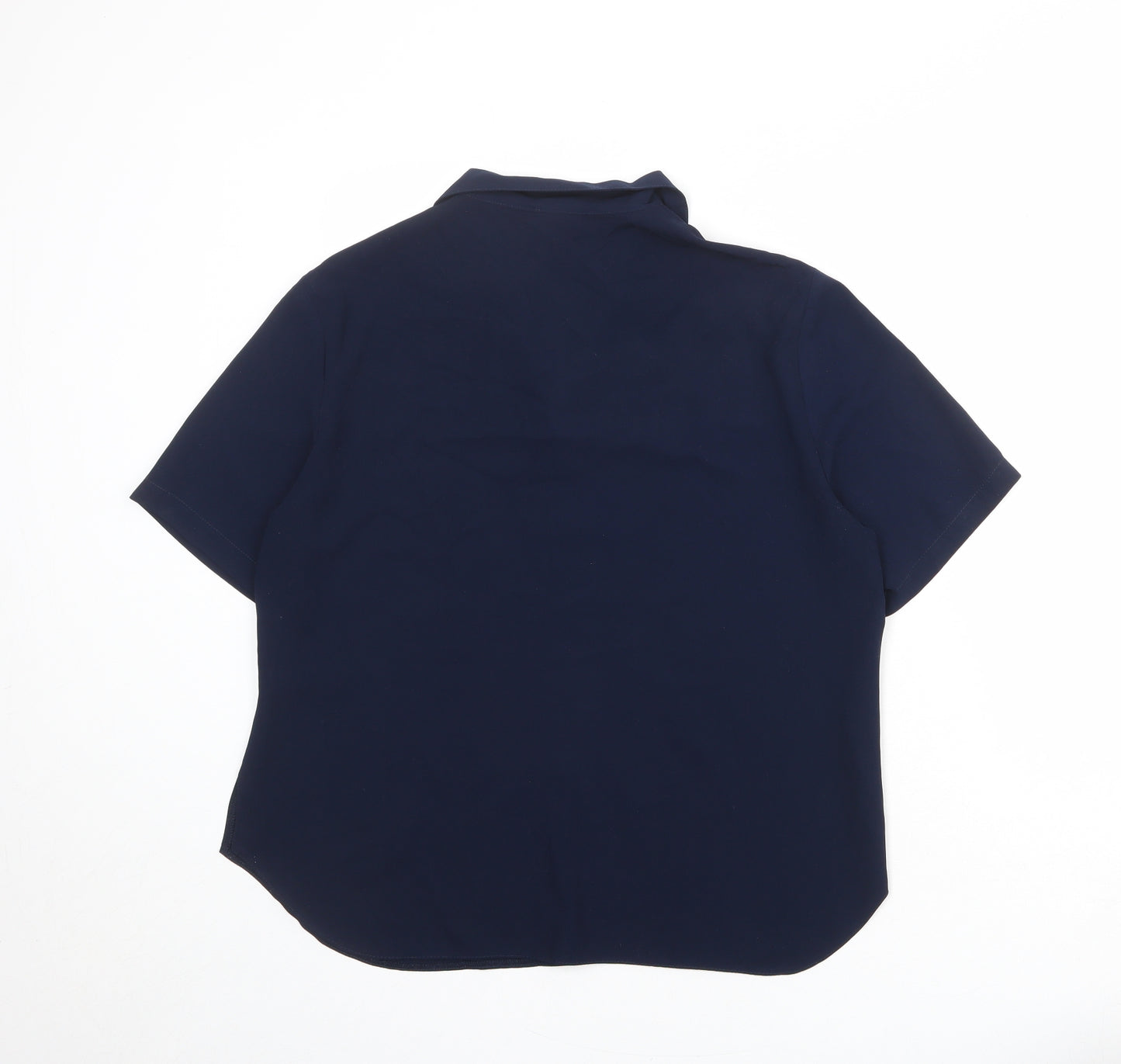 Fosby Womens Blue Polyester Basic Button-Up Size 16 Collared
