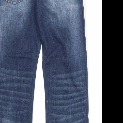Firetrap Mens Blue Cotton Straight Jeans Size 30 in Regular Zip