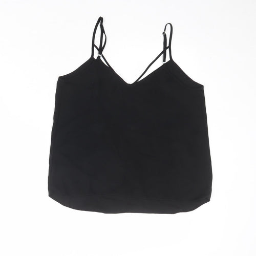 River Island Womens Black Polyester Camisole Tank Size 10 V-Neck - Strappy