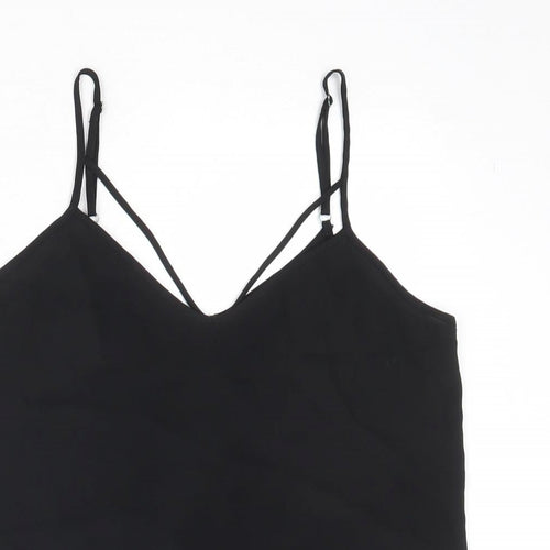 River Island Womens Black Polyester Camisole Tank Size 10 V-Neck - Strappy