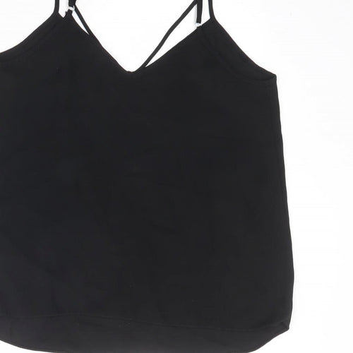 River Island Womens Black Polyester Camisole Tank Size 10 V-Neck - Strappy
