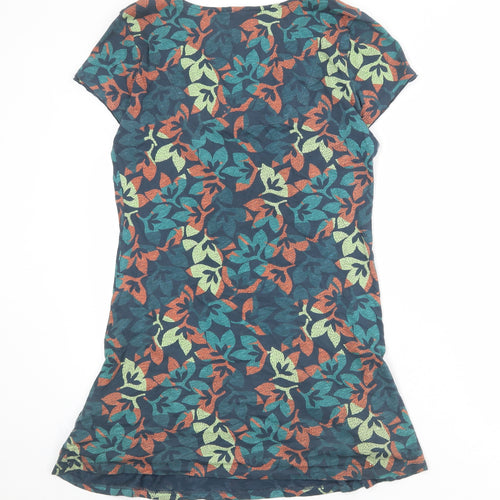 White Stuff Womens Multicoloured Floral 100% Cotton A-Line Size 12 V-Neck Pullover