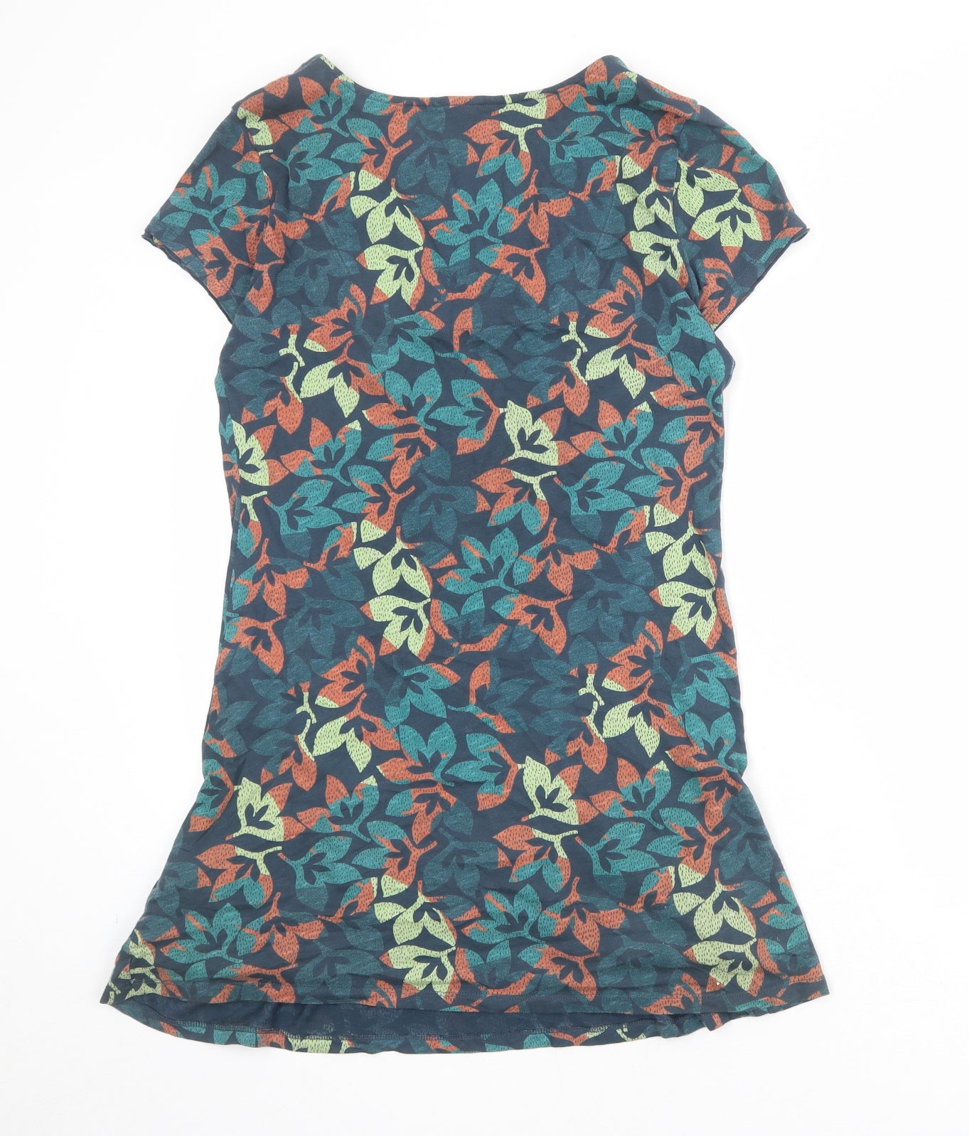 White Stuff Womens Multicoloured Floral 100% Cotton A-Line Size 12 V-Neck Pullover