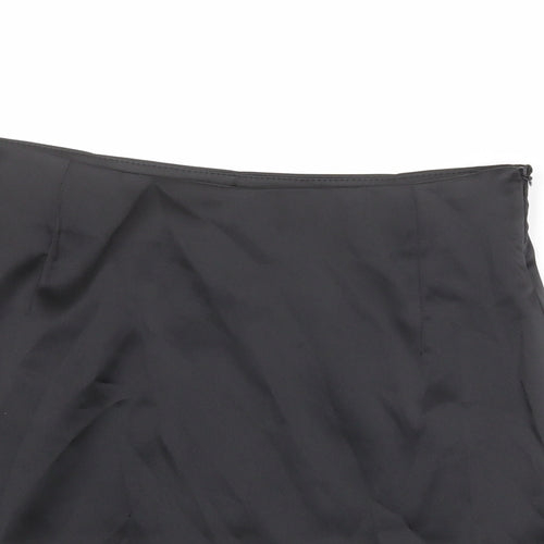 Bershka Womens Black Polyester Mini Skirt Size M Zip