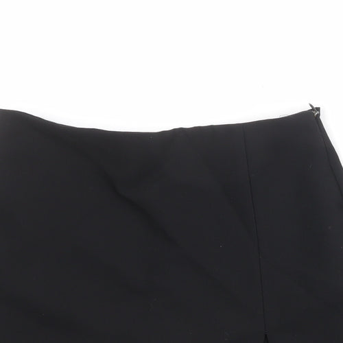 Zara Womens Black Polyester Skort Size S Regular Zip