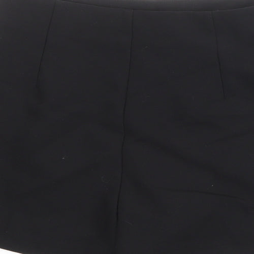 Zara Womens Black Polyester Skort Size S Regular Zip