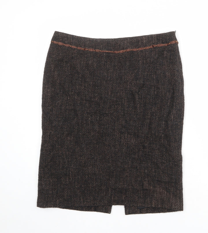 Sand Womens Brown Viscose A-Line Skirt Size 10 Zip