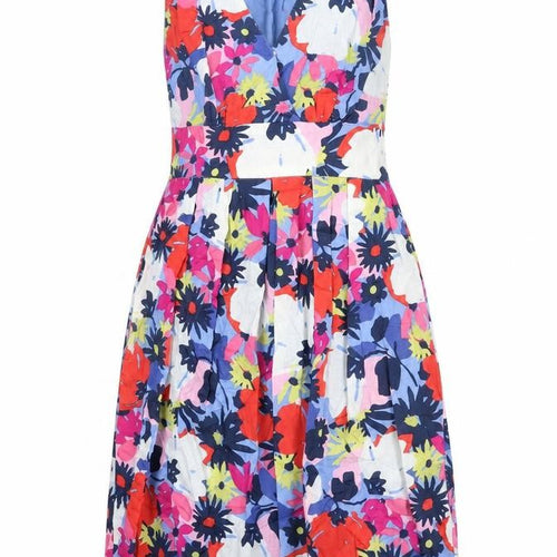 Great Plains Womens Multicoloured Floral 100% Cotton A-Line Size S V-Neck Zip