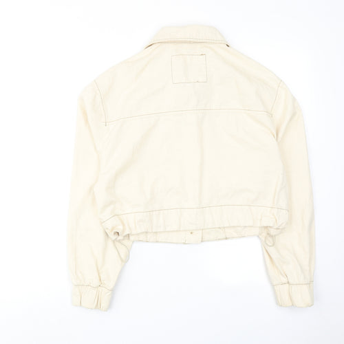 Bershka Womens Ivory Jacket Size M Button