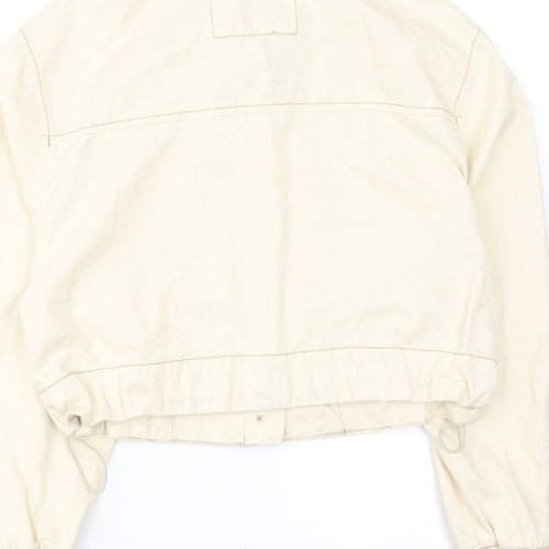 Bershka Womens Ivory Jacket Size M Button