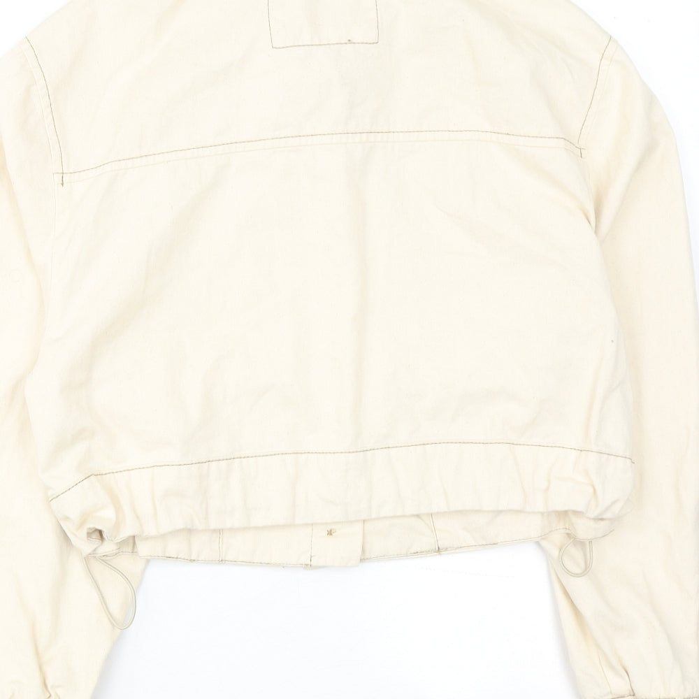 Bershka Womens Ivory Jacket Size M Button