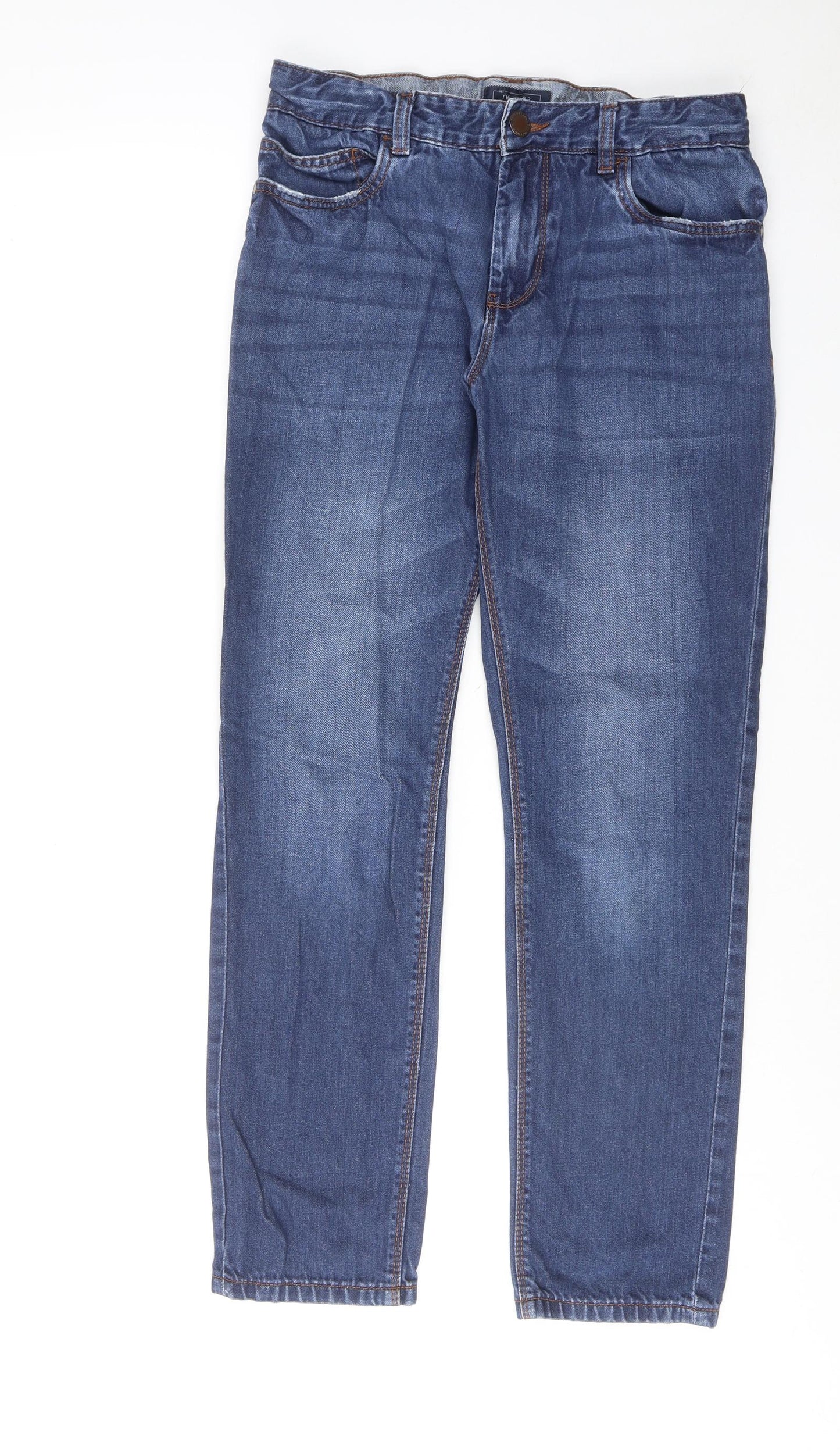 NEXT Boys Blue Cotton Straight Jeans Size 14 Years Regular Zip