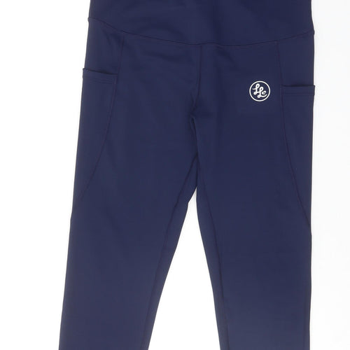 Lucy Locket Loves Womens Blue Polyester Cropped Leggings Size L Regular Pullover
