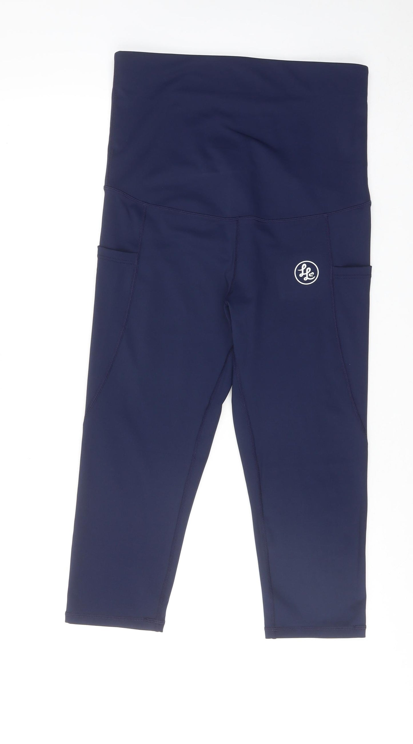 Lucy Locket Loves Womens Blue Polyester Cropped Leggings Size L Regular Pullover