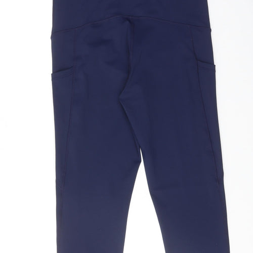 Lucy Locket Loves Womens Blue Polyester Cropped Leggings Size L Regular Pullover