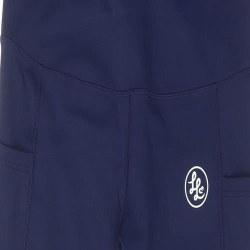 Lucy Locket Loves Womens Blue Polyester Cropped Leggings Size L Regular Pullover