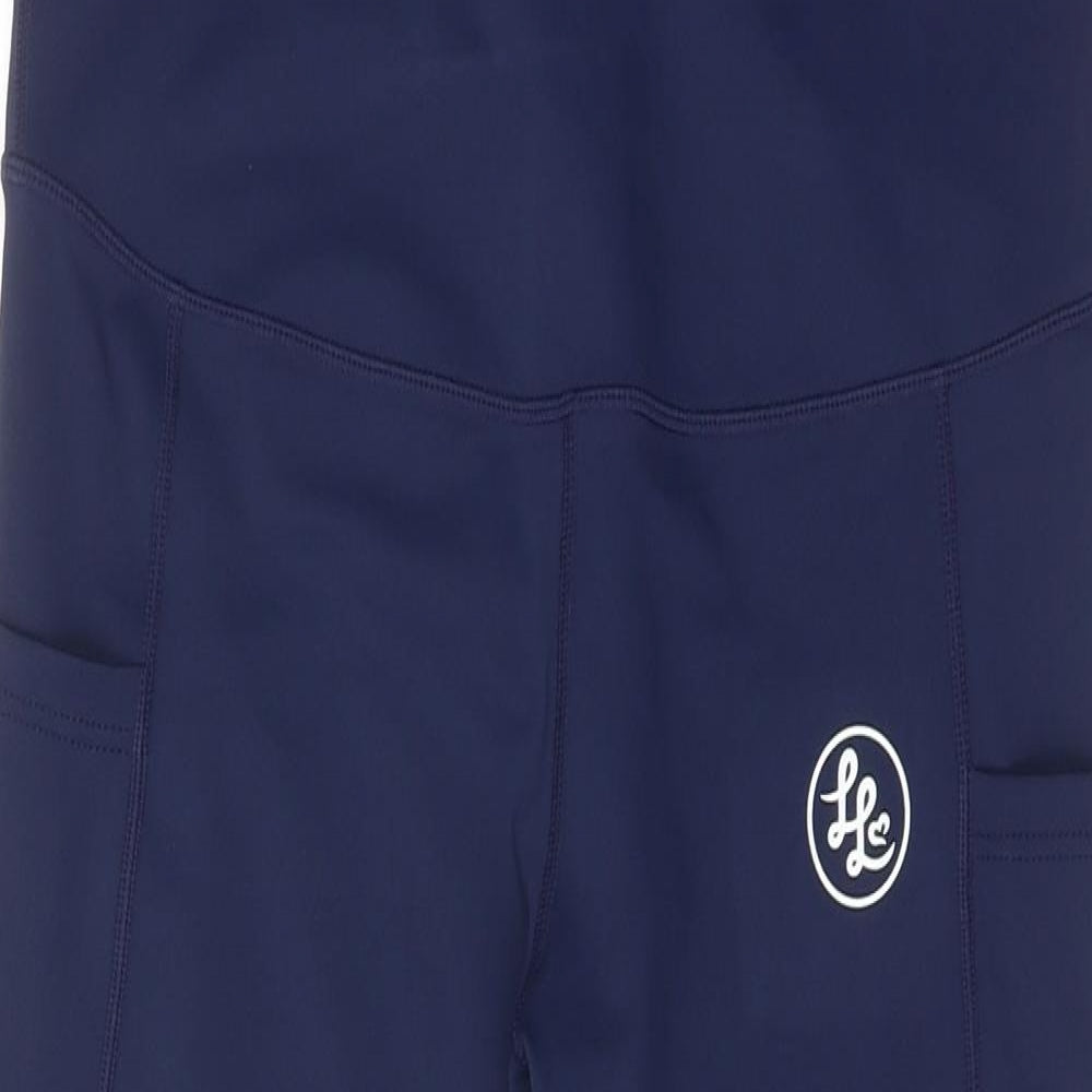 Lucy Locket Loves Womens Blue Polyester Cropped Leggings Size L Regular Pullover