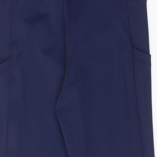 Lucy Locket Loves Womens Blue Polyester Cropped Leggings Size L Regular Pullover