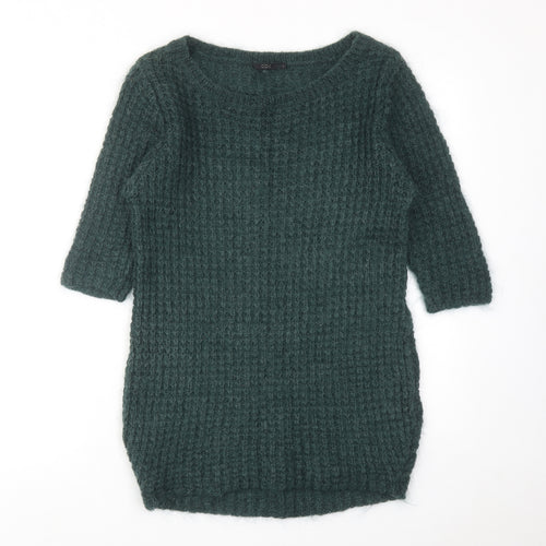 COS Womens Green Boat Neck Mohair Pullover Jumper Size S