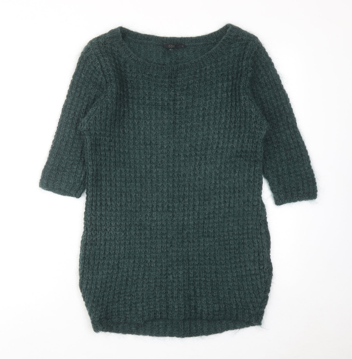 COS Womens Green Boat Neck Mohair Pullover Jumper Size S