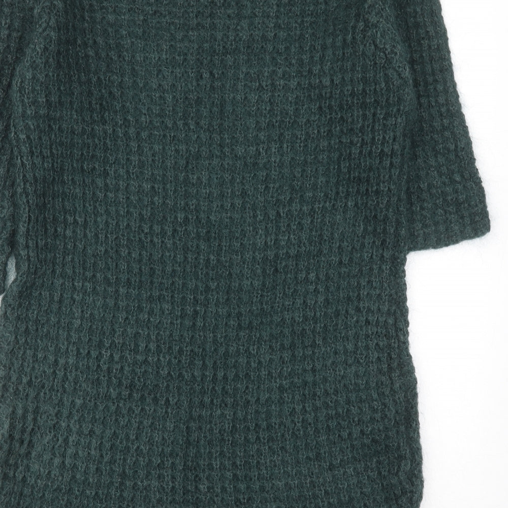 COS Womens Green Boat Neck Mohair Pullover Jumper Size S