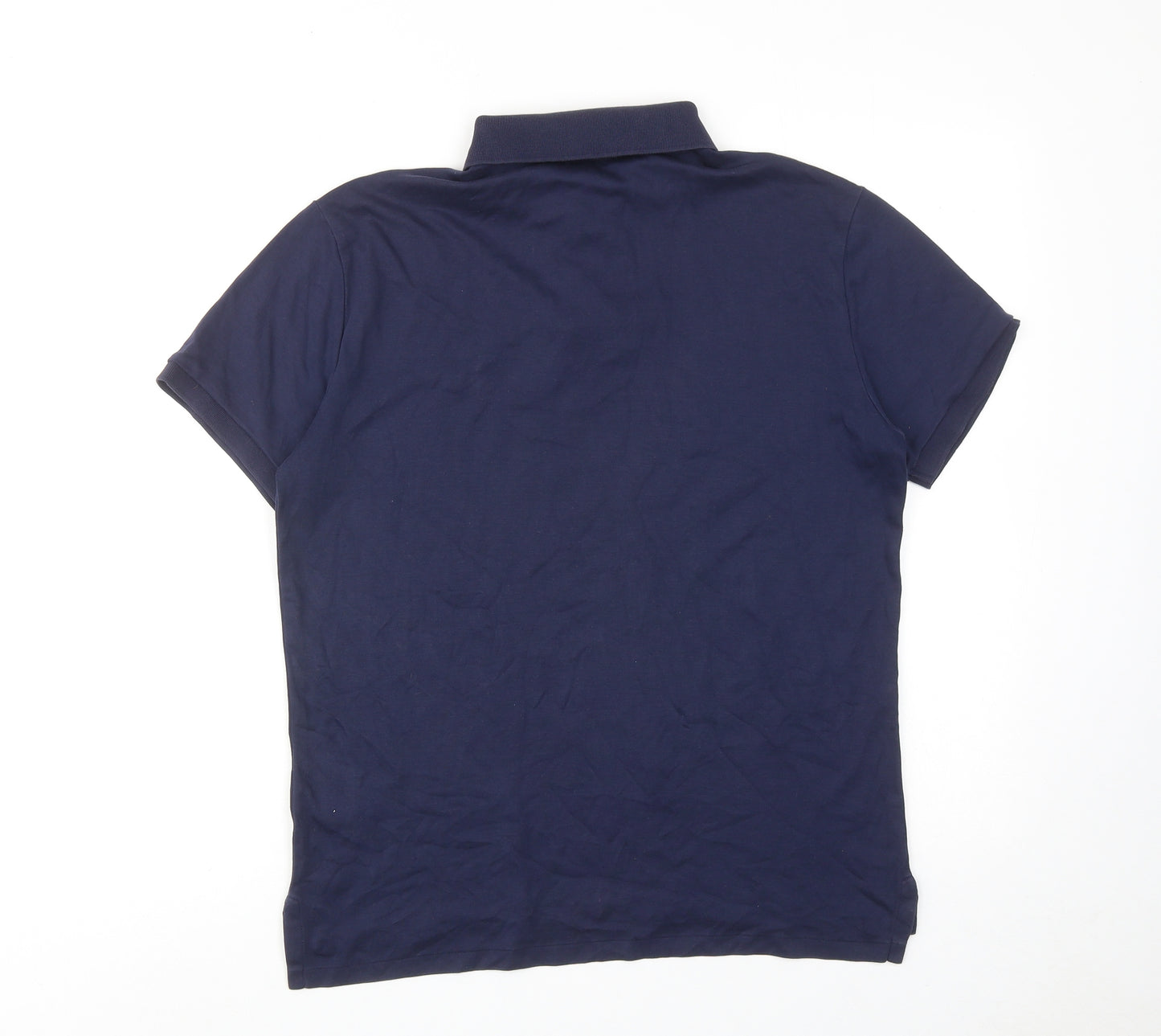 Polo Ralph Lauren Mens Blue Cotton Polo Size M Collared Button