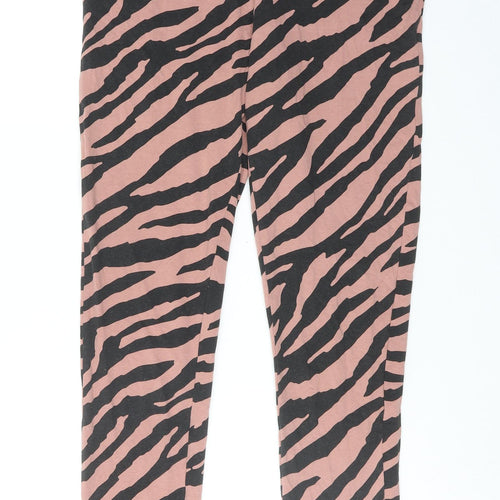NEXT Womens Pink Animal Print Cotton Capri Leggings Size 14 - Leopard Print