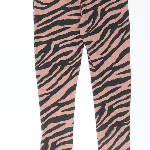 NEXT Womens Pink Animal Print Cotton Capri Leggings Size 14 - Leopard Print