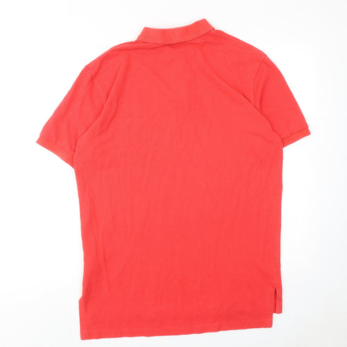 Polo Ralph Lauren Mens Red Cotton Polo Size M Collared Button