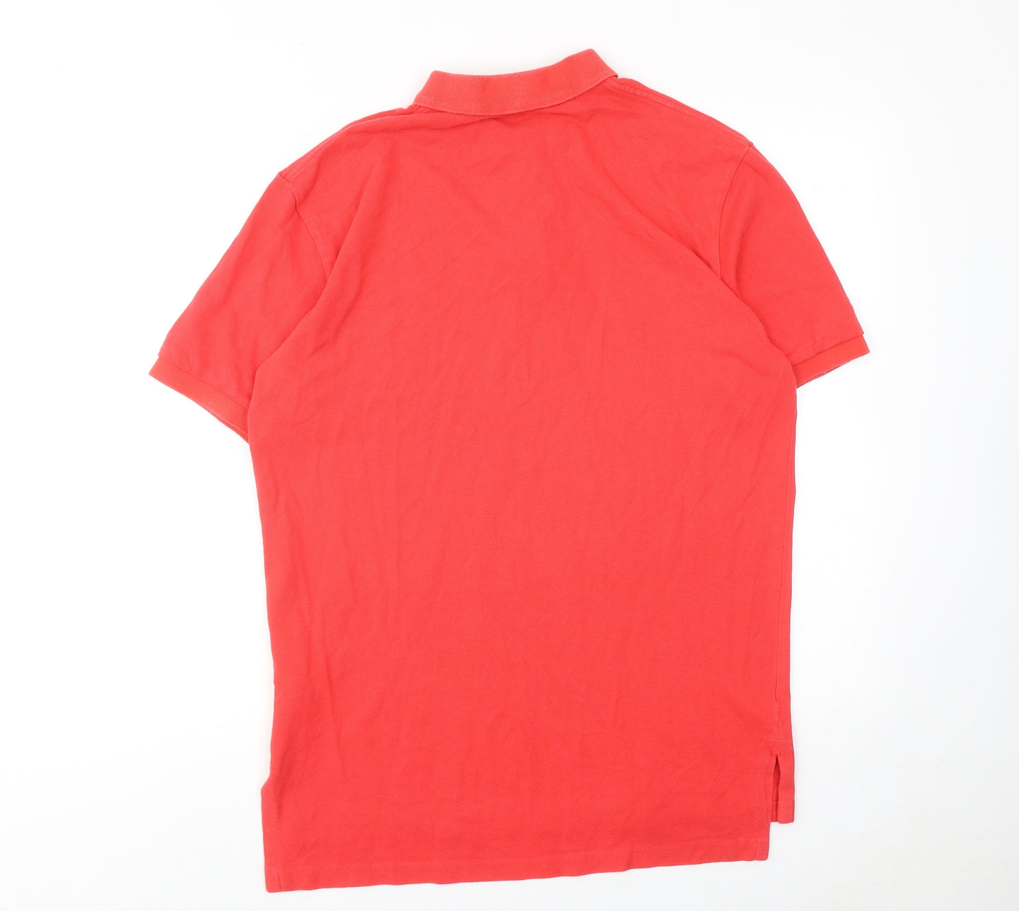 Polo Ralph Lauren Mens Red Cotton Polo Size M Collared Button